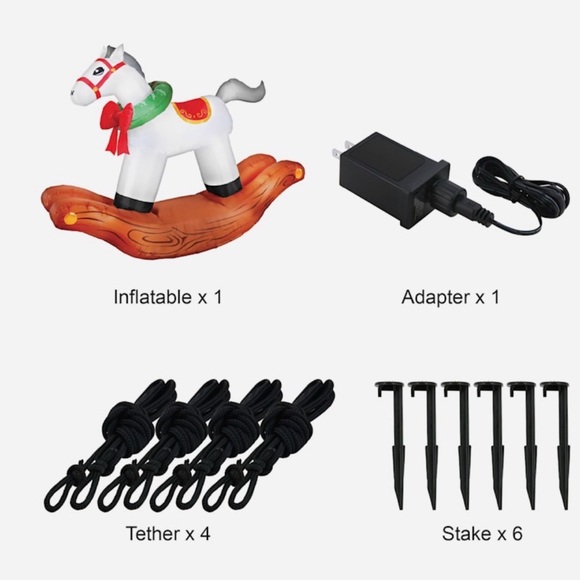 CHRISTMAS ROCKING HORSE AIRBLOWN LIGHTED YARD INFLATABLE...